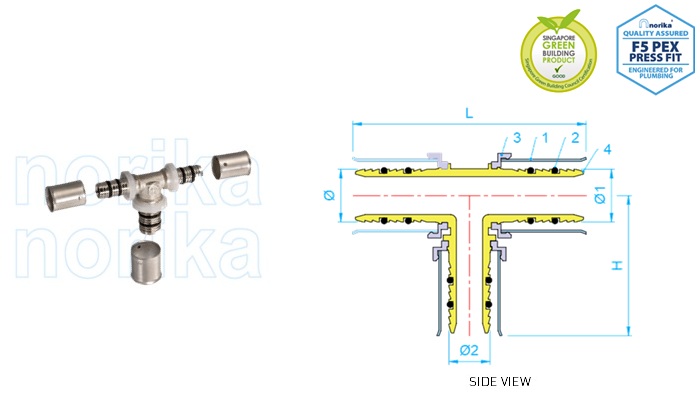 PEX Press-Fit Reducing Tee (Type F5)